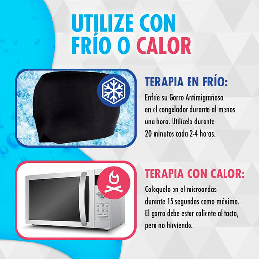 Gorro de gel para alivio de dolor de cabeza y migraña Gorro de Gel para Frío o Calor