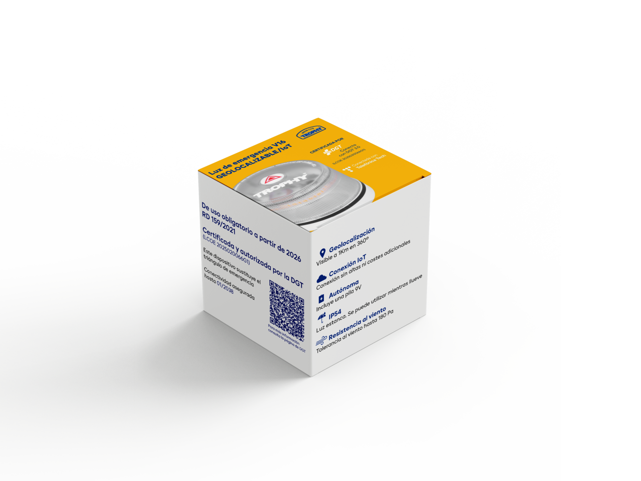 Baliza Luz Emergencia V16 Homologada DGT con Geolocalización Baliza Coche Conectada DGT 3.0