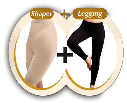 Set de 3 jeggins moldeadores con efecto jeans